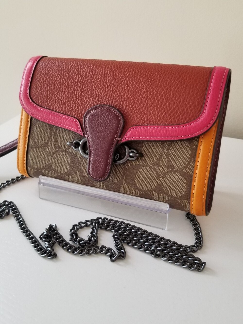 Coach Signature Colorblock Jade Chain Crossbody - Picture 2 of 14